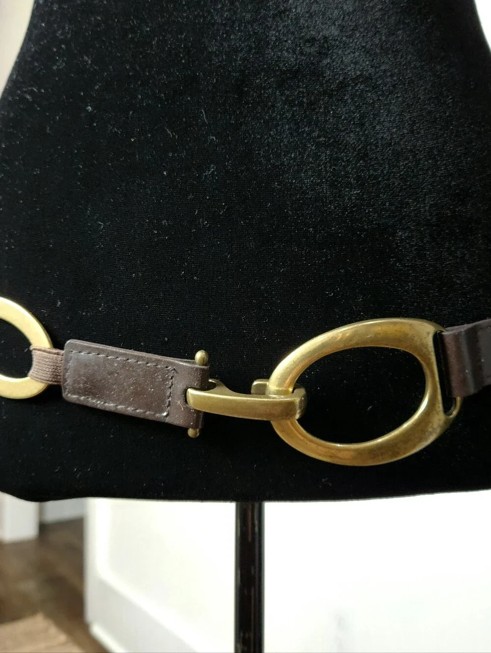 Vintage Lakeshore Drive Accessories Brown Gold Hook Belt Size Small Equestrian